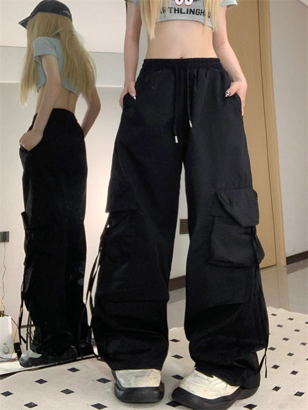 ダンス衣装 多機能カーゴポケット付きワイドダンスパンツ 韓国