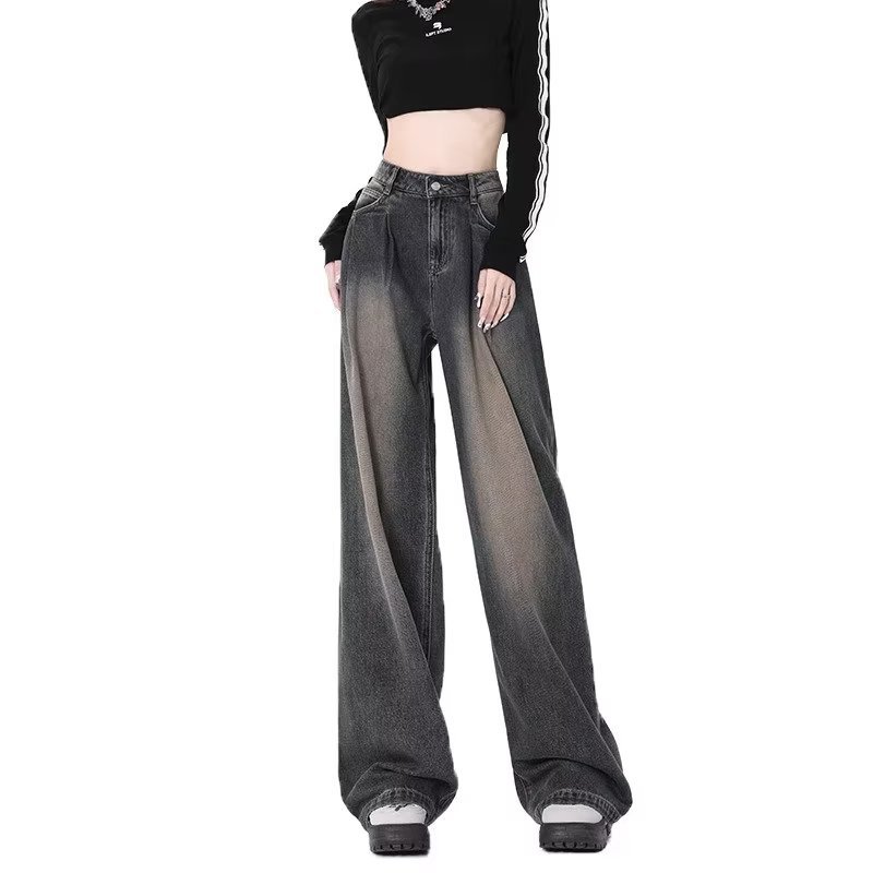 ダンス衣装 ショート丈トップスとワイドデニムパンツセット