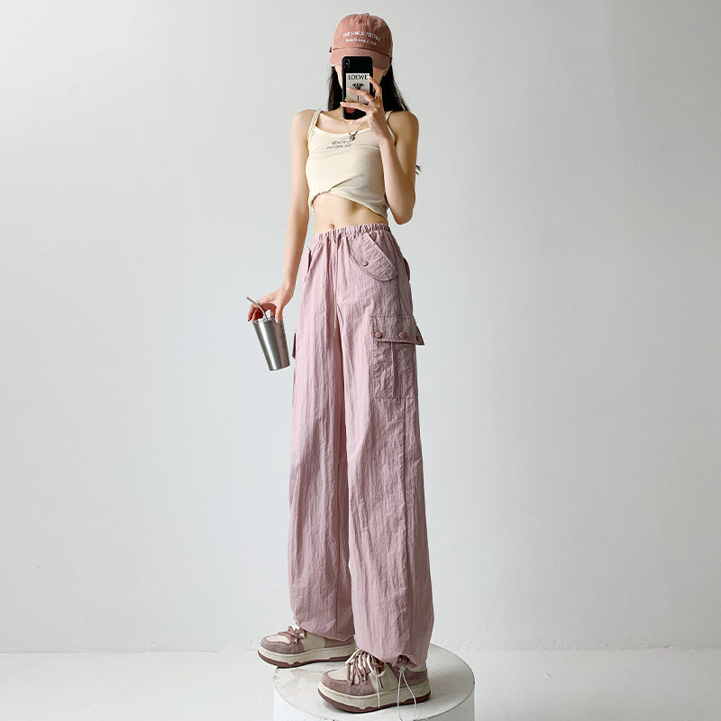 ダンス衣装 多機能ポケット付きワイドカーゴパンツ 韓国