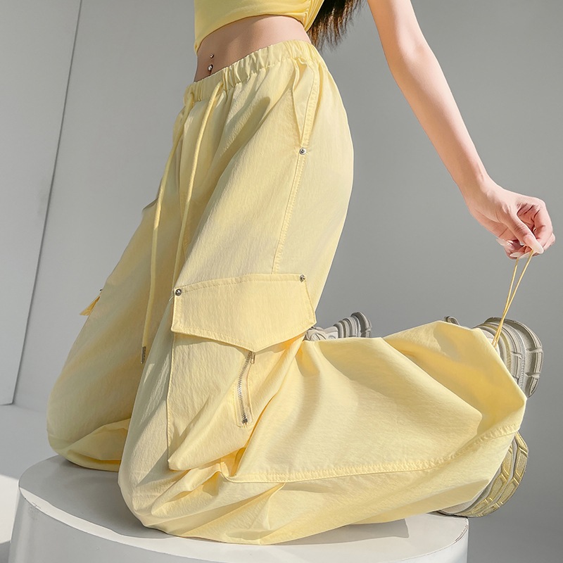 ダンス衣装 多重ポケット付きワイドカーゴパンツ