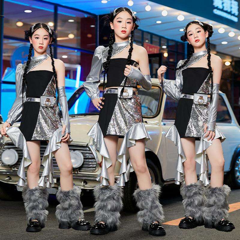 キッズ未来派ダンス衣装上下セットアップ
