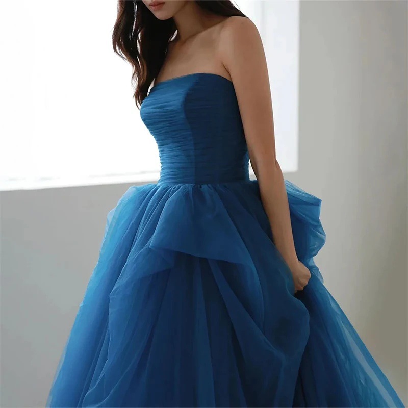 ダンス衣装 オフショルダーチュールボリューム舞踏会用ロングドレス
