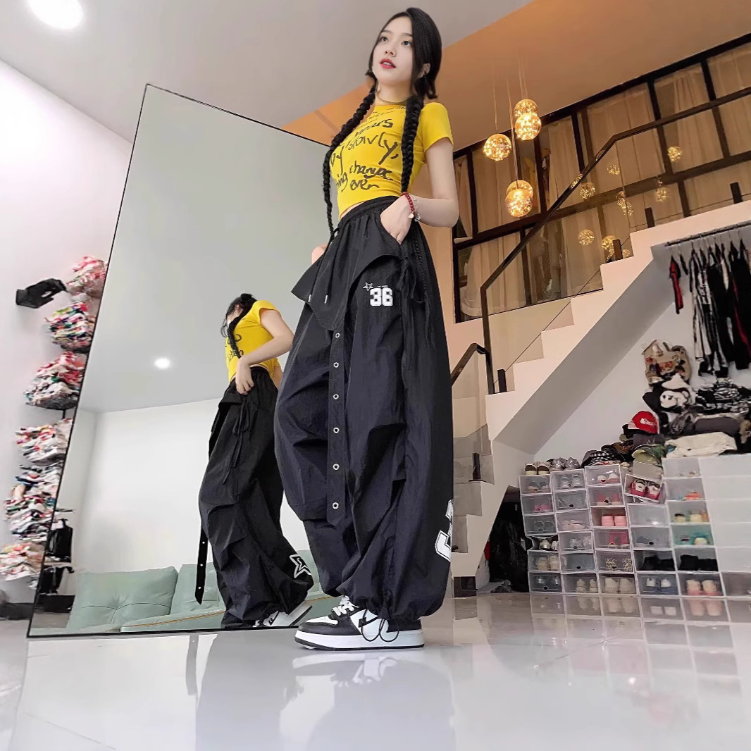 ダンス衣装 数字刺繍入りバスケ風イドパンツ