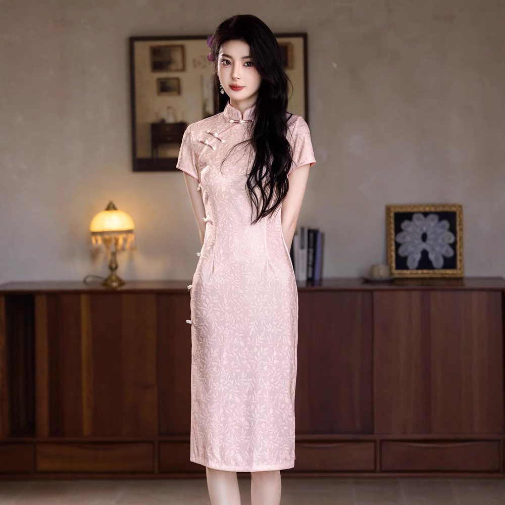 ダンス衣装 チャイナ風エレガント刺繍チャイナドレス