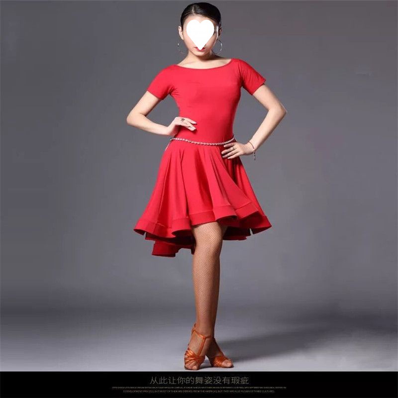 ダンス衣装 優雅なフィットアンドフレア練習用ドレス