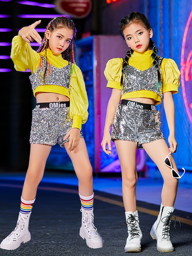 ダンス衣装 ダンス衣装 キッズスパンコールセットアップ