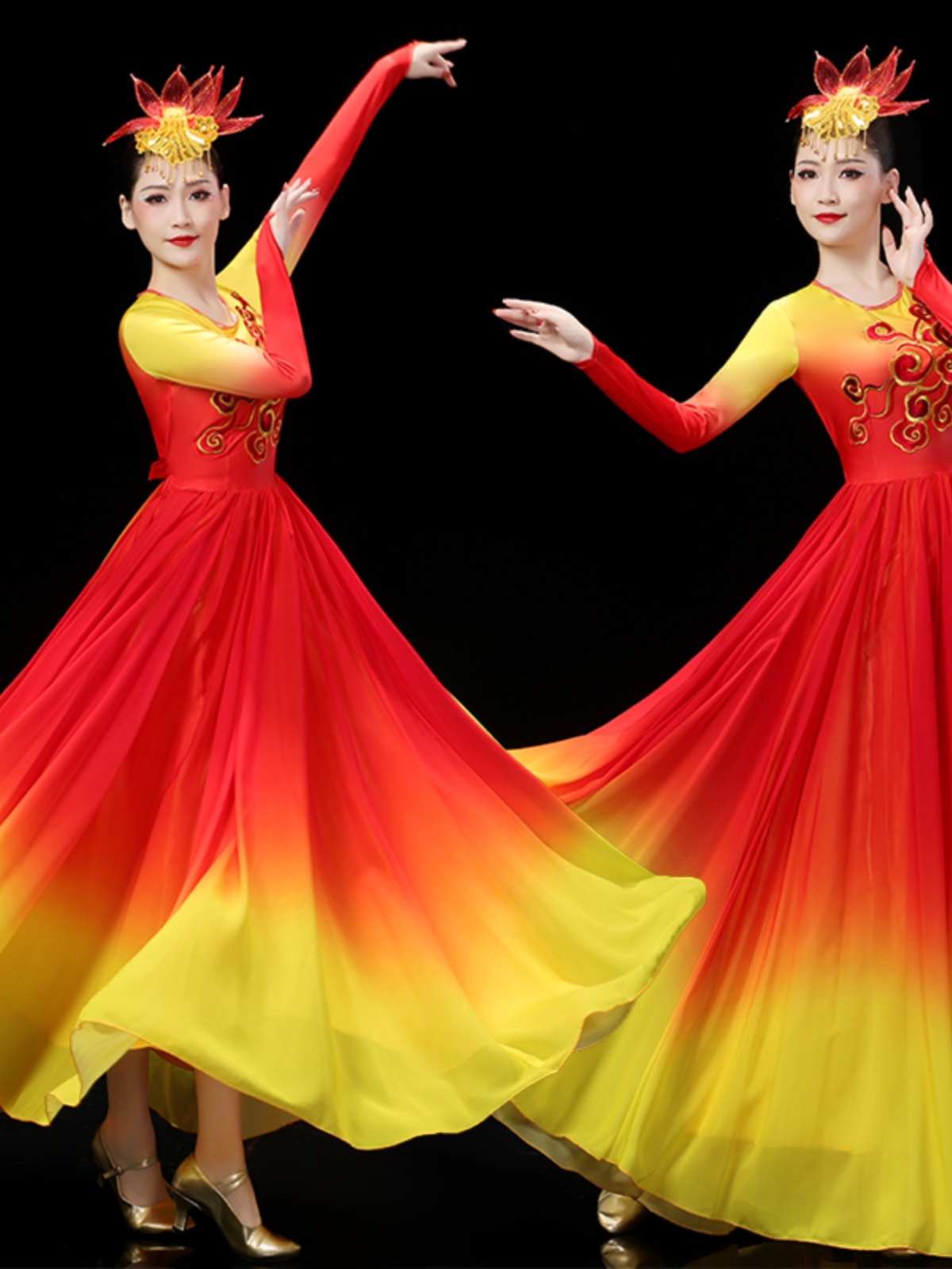 ダンス衣装 花舞グラデーションドレス