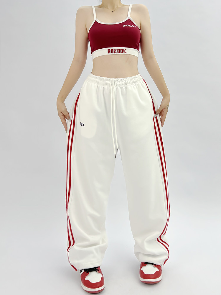 ダンス衣装 サイドライン入りワイドパンツセットアップ