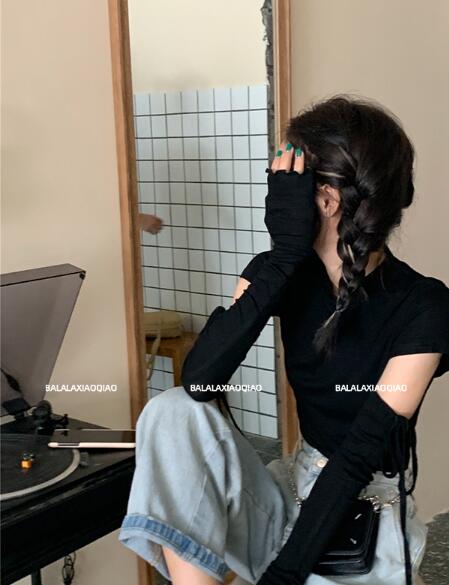ダンス衣装 ロック系春の新生活レディース長袖ショート丈トップス