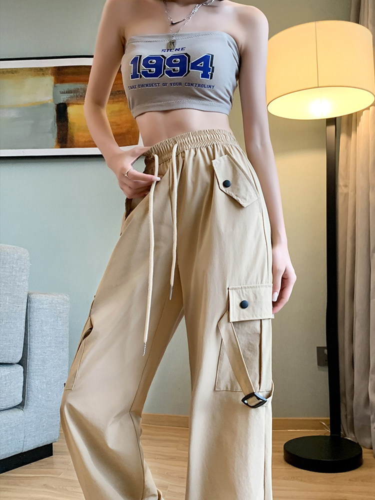 ダンス衣装 多機能ポケット付きストレートワイドパンツ 韓国