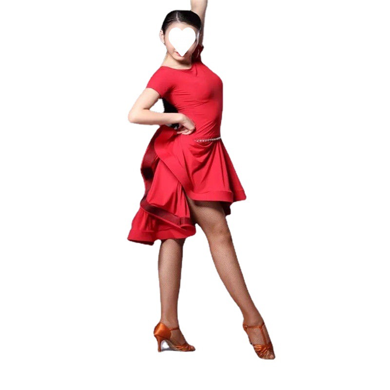 ダンス衣装 優雅なフィットアンドフレア練習用ドレス