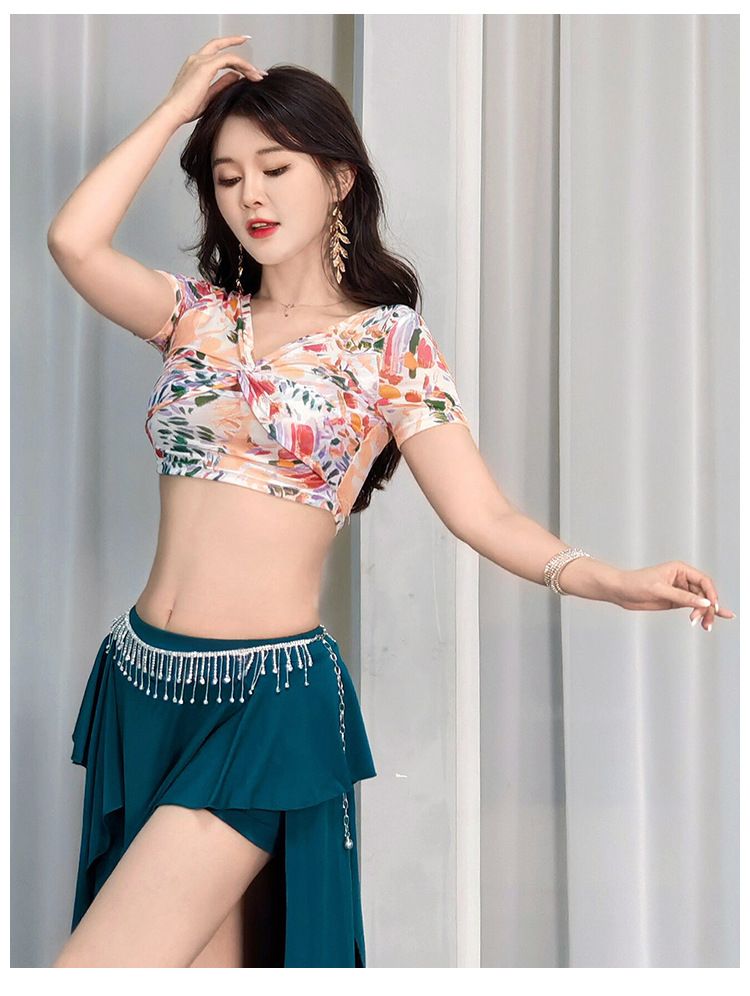 社交 ダンス ドレス 華やか花柄 社交ダンス練習着 ショート丈上着 M-XL