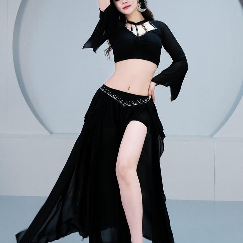 社交 ダンス ドレス ラテン社交ダンス 華麗な上下セット キラキラ装飾 M-XL