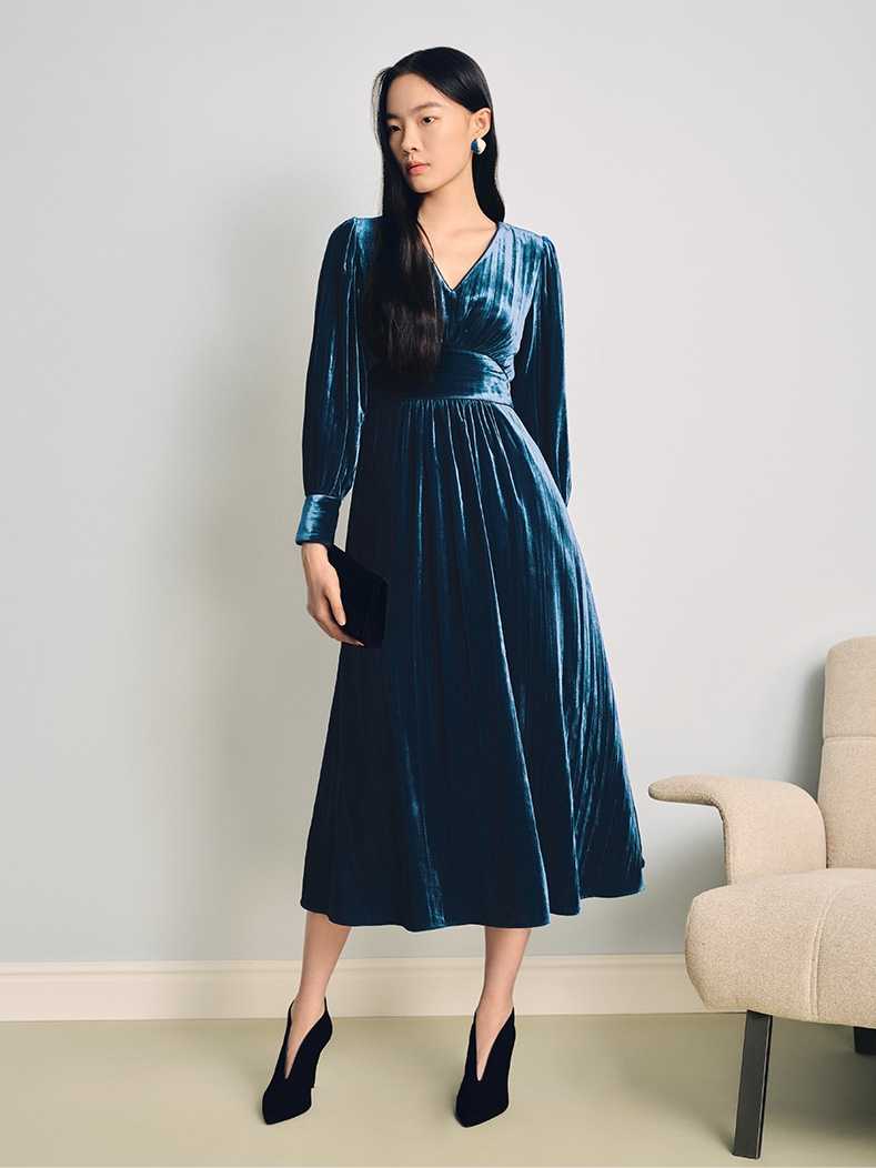 社交ダンス ドレス ジャズ 優美なベルベット巻きワンピース