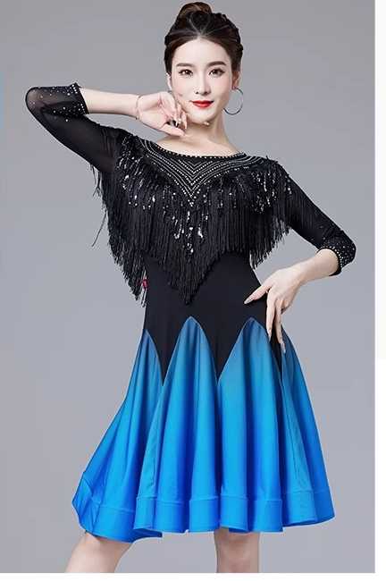 社交ダンス ドレス ジャズ 優雅な舞踏会フリンジドレス