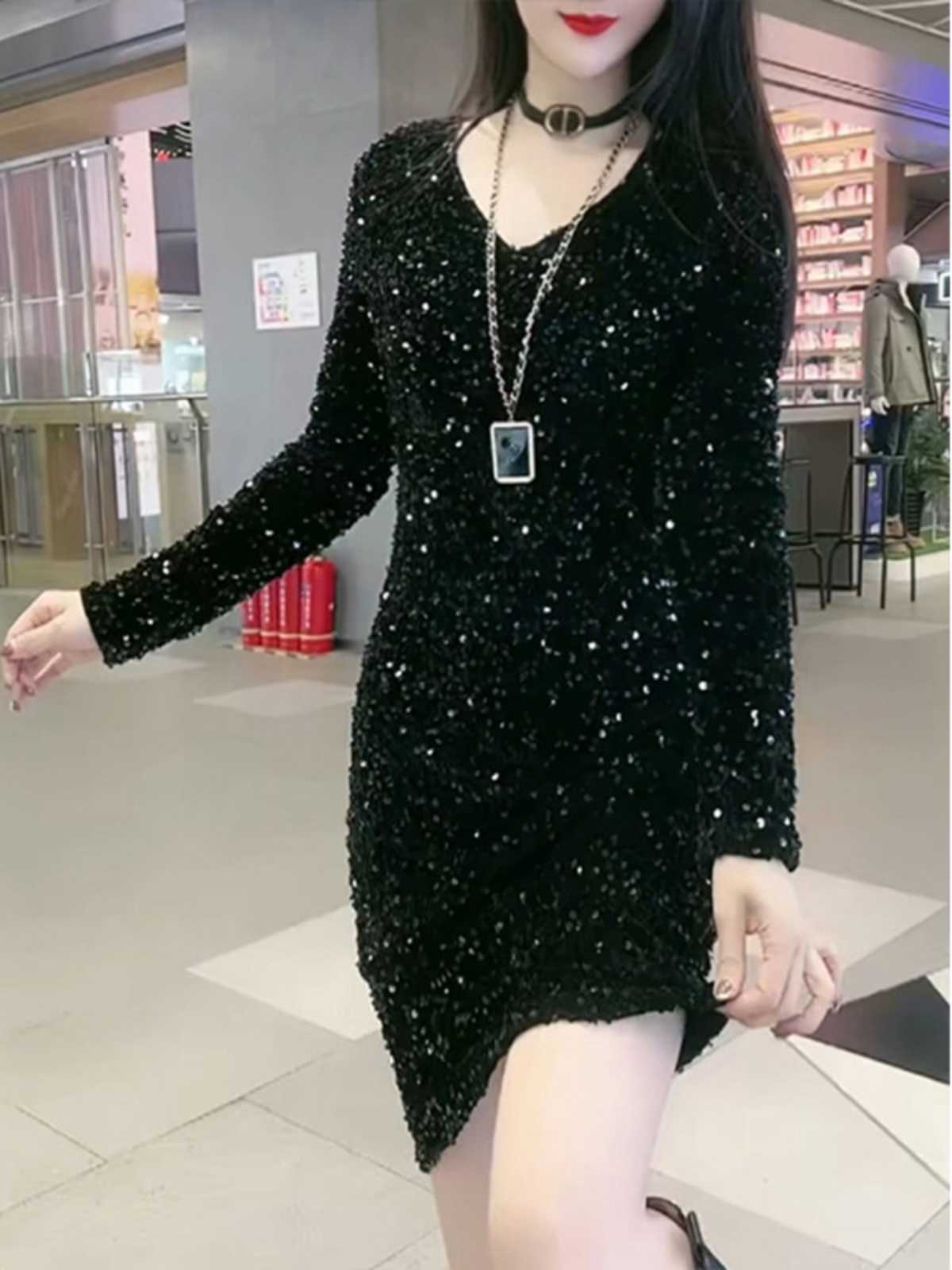 社交ダンス ドレス ジャズ 煌めきスパンコール ワンピース