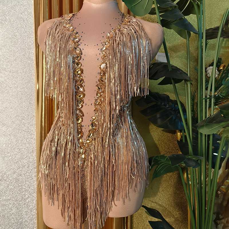 社交 ダンス ドレス 煌めき流れるフリンジ装飾ラテンドレス