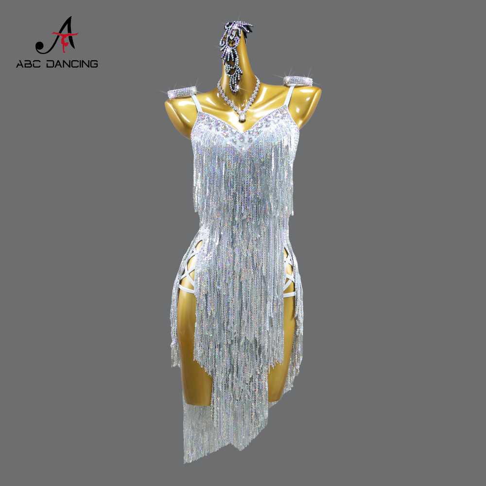 社交 ダンス ドレス 煌めきフリンジラテンドレス