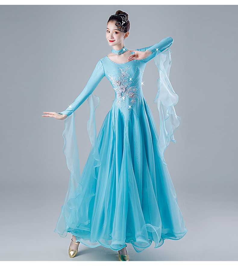 社交 ダンス ドレス 煌めき舞踏フレアラテンワンピース