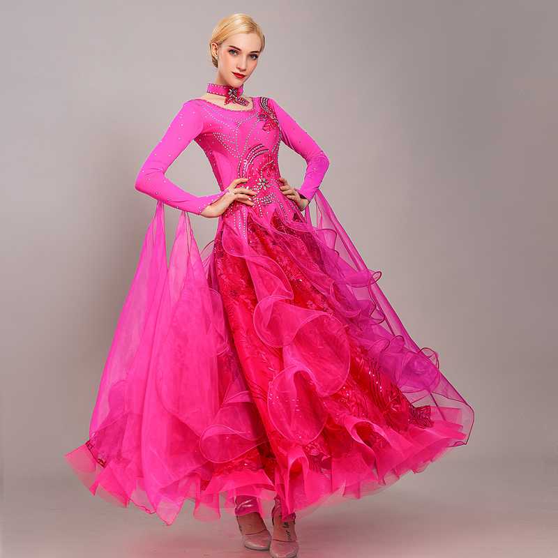 社交 ダンス ドレス 煌めきフリルシルエットラテンドレス