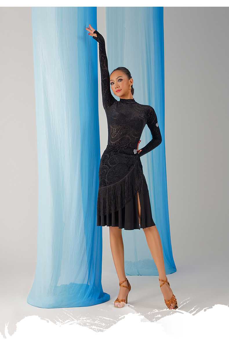 社交 ダンス ドレス 華麗なフリンジラテンドレス