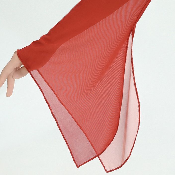 社交ダンス  優雅な袖付き社交ダンス用ロングドレス