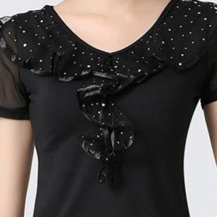 社交ダンス  グラデーション半袖装飾付き競技用ドレス