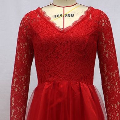 社交ダンス 優雅な花柄刺繍長袖社交ダンスドレス