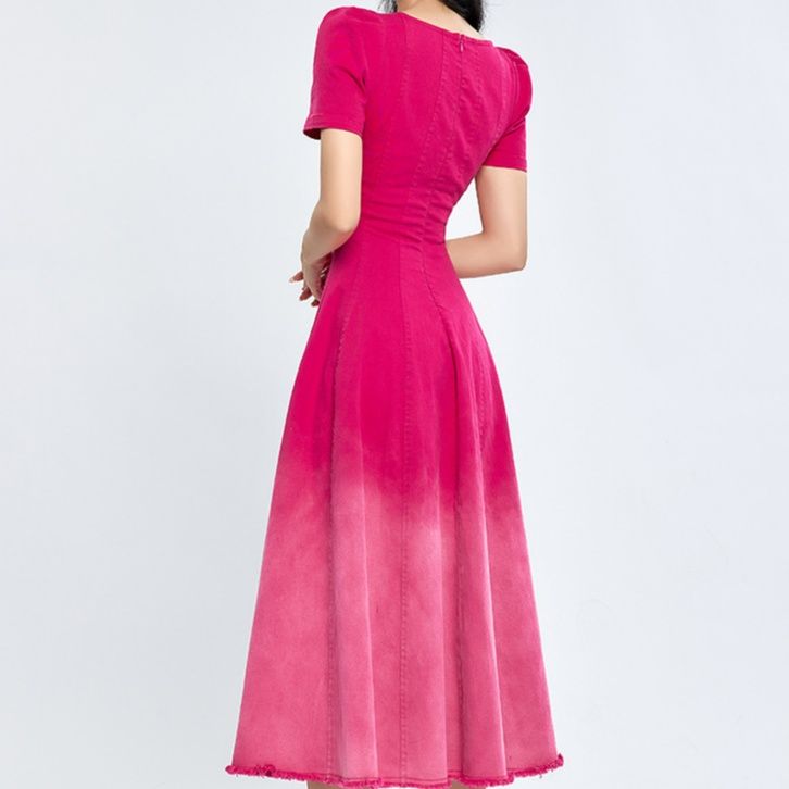 社交ダンス パフスリーブグラデーション社交ダンスドレス