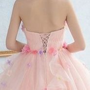 花びら装飾ベアトップボリューム社交ダンスドレス