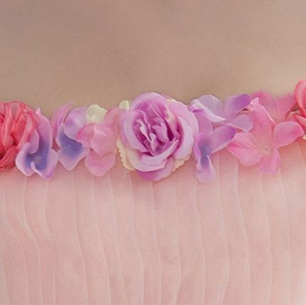 花びら装飾ベアトップボリューム社交ダンスドレス