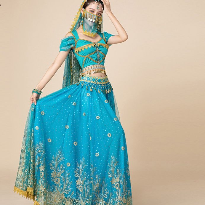 社交 ダンス ドレス エキゾチック刺繍豪華装飾ベリーダンス風セパレートドレス