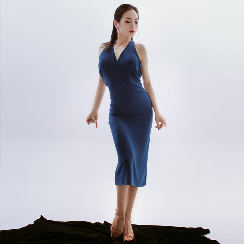 社交ダンス ドレス ジャズ シンプル優雅 社交ラテンワンピース