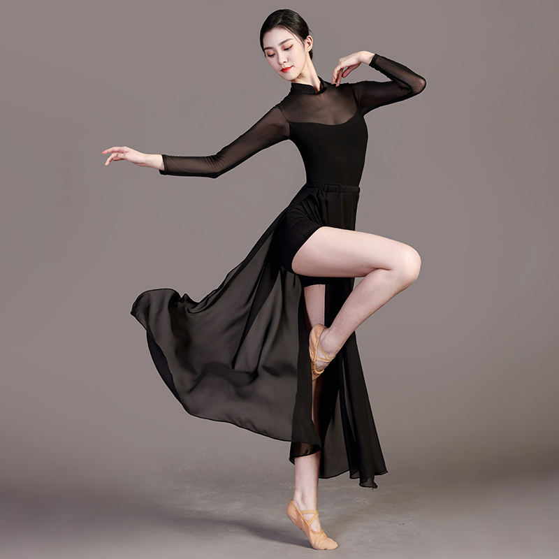 ダンス ドレス シアー素材優美シルエットドレス