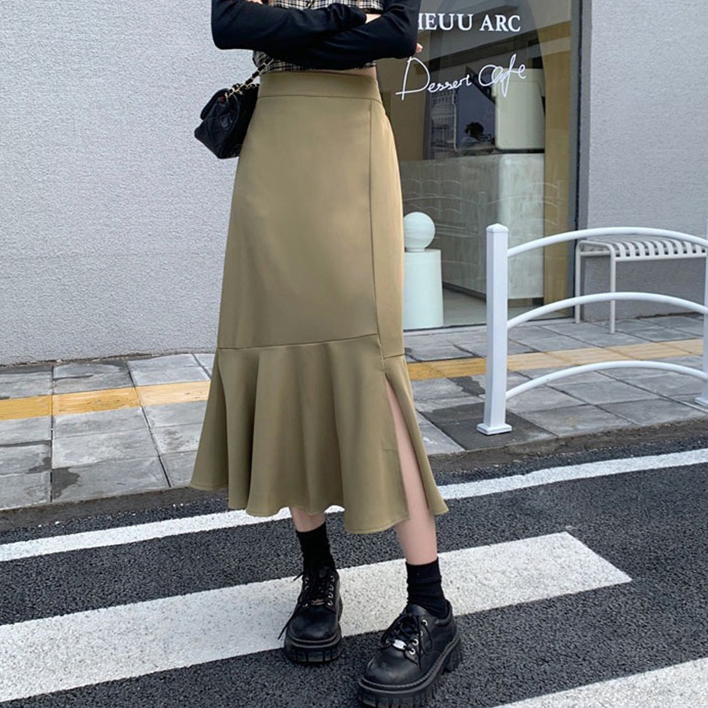 デート服 エレガント マーメイドスカート スリット入り