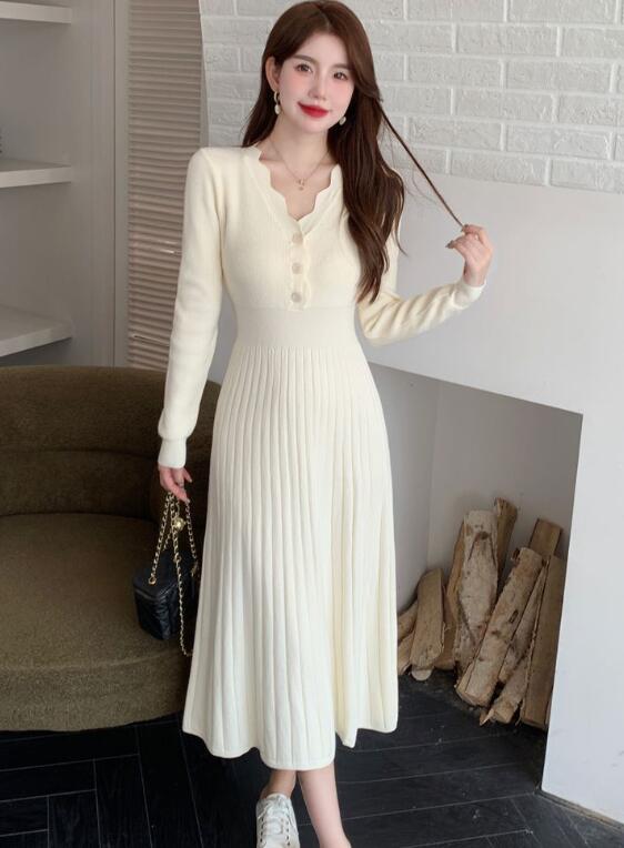 デート服 レディースニットスカートワンピース