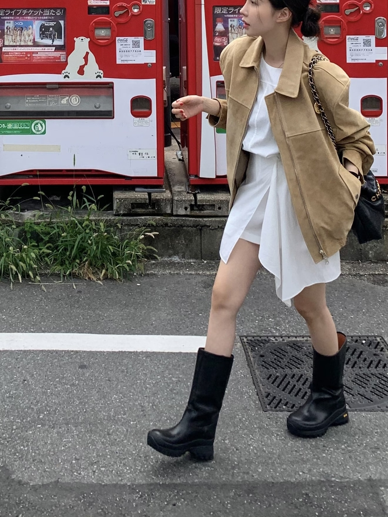 デート服 春新作上品な丸首ワンピース