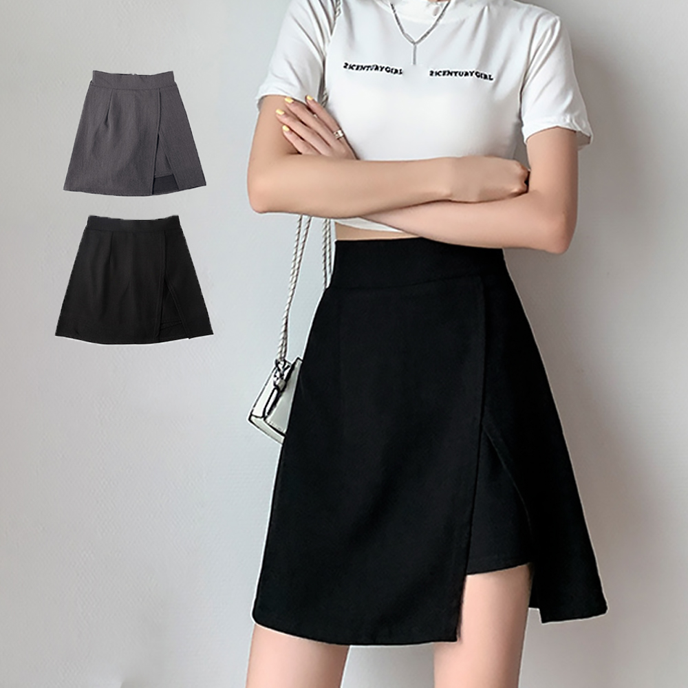 デート服 スリット入りミニスカート キュロット 韓国風