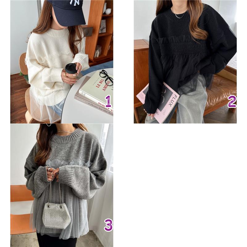 デート服 冬のデートに最適な韓国風ニットセーター 3色