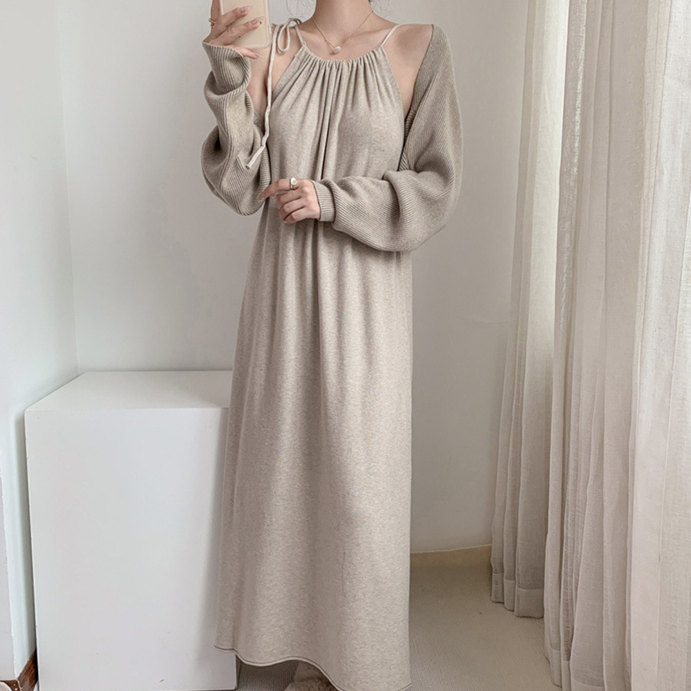 デート服 大人可愛い キャミワンピース＆ニットボレロ セット