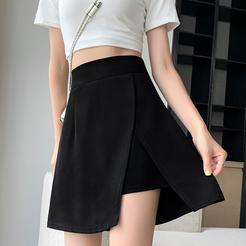 デート服 スリット入りミニスカート キュロット 韓国風