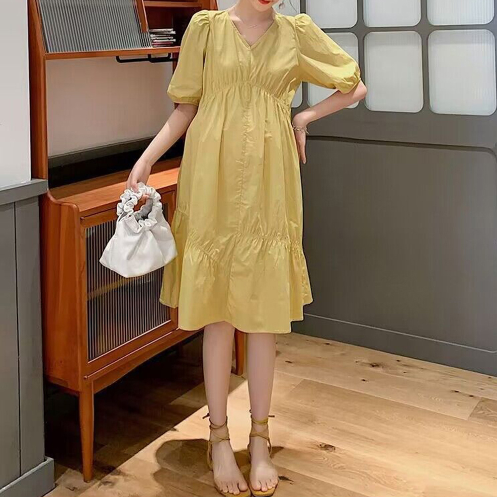 デート服 パステルカラー ティアード ワンピース