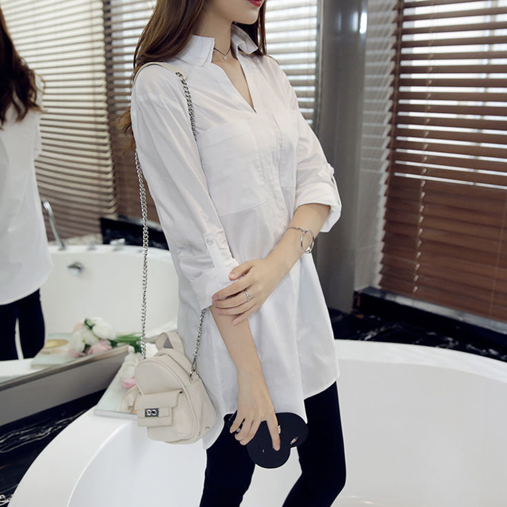 デート服 夏のデート向け スキッパーロングシャツ