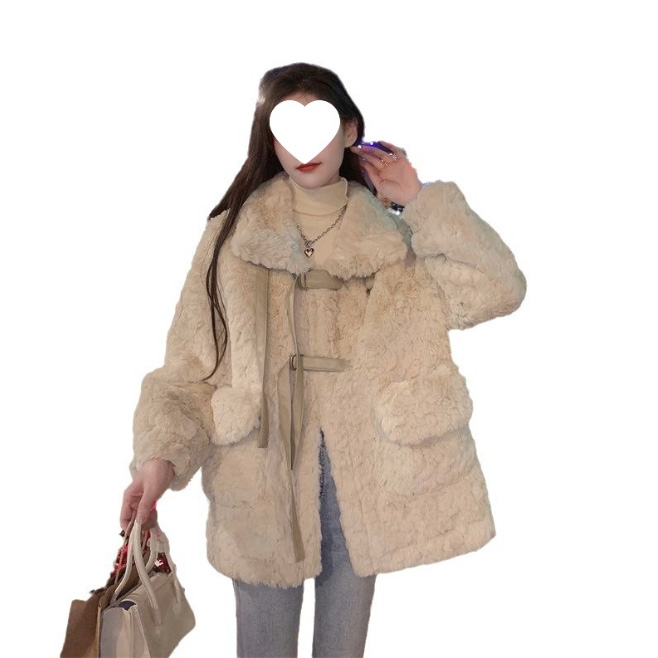 デート服 秋冬新作もこもこボアコート暖か襟付きポケット付き