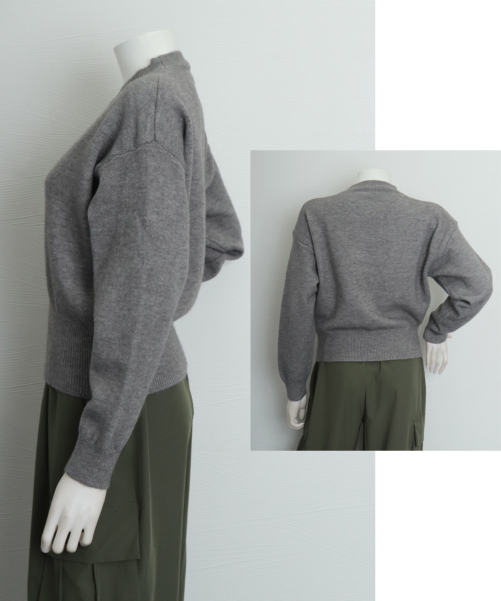 裾ジップニットセーター 長袖 秋冬 デート服