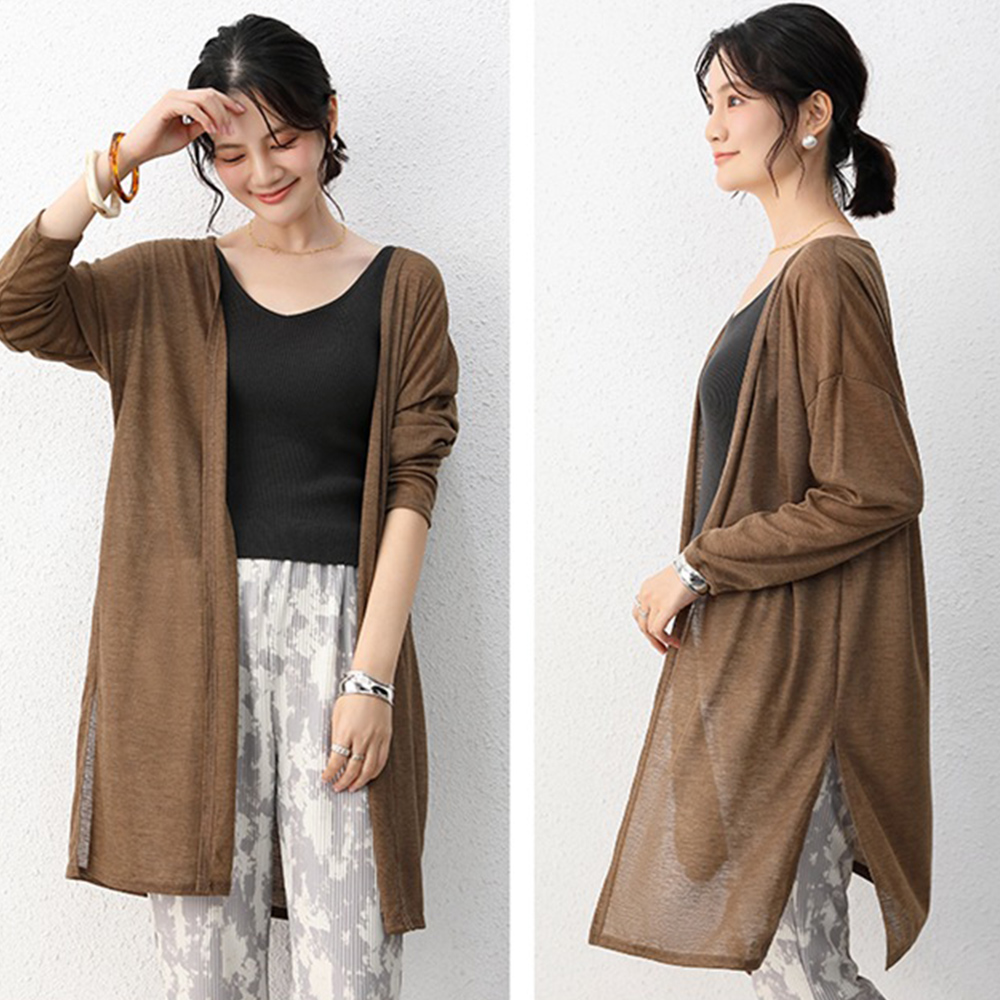 デート服 夏のデート用 薄手ロングカーディガン