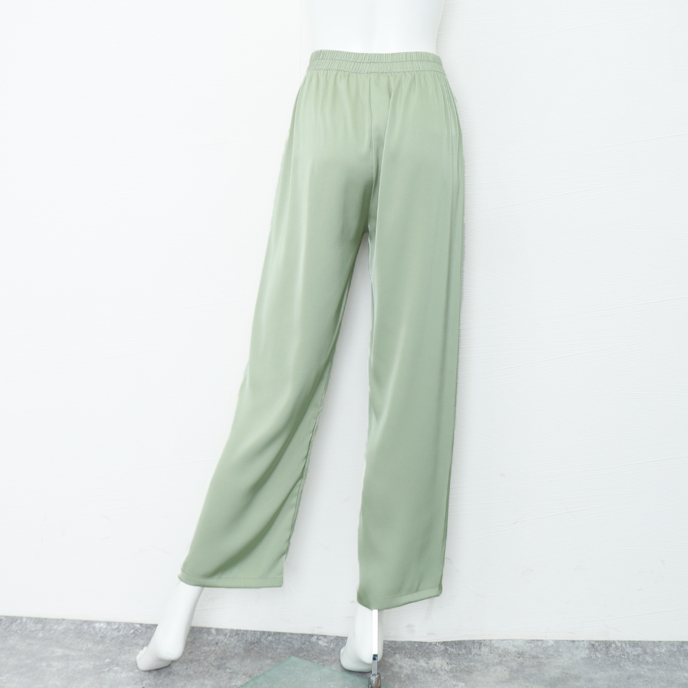 デート服 サテン風ドレープズボン 春夏 レディース