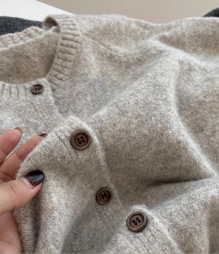 デート服 新作ふわもこニットカーディガン二色展開