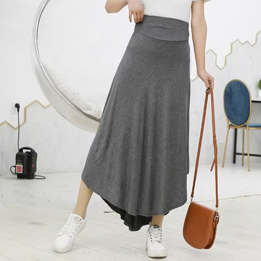 デート服 とろみ素材の美シルエット ロングスカート