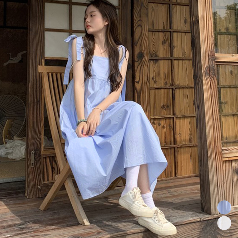 デート服 ふんわりティアード肩リボンワンピース